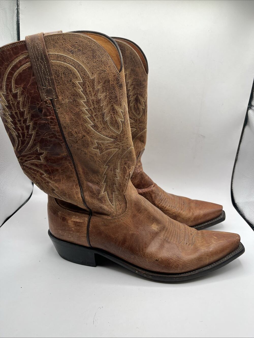 Lucchese 1883 Men’s Cowboy Boots Size 11 D Brown Goat Leather Handmade USA